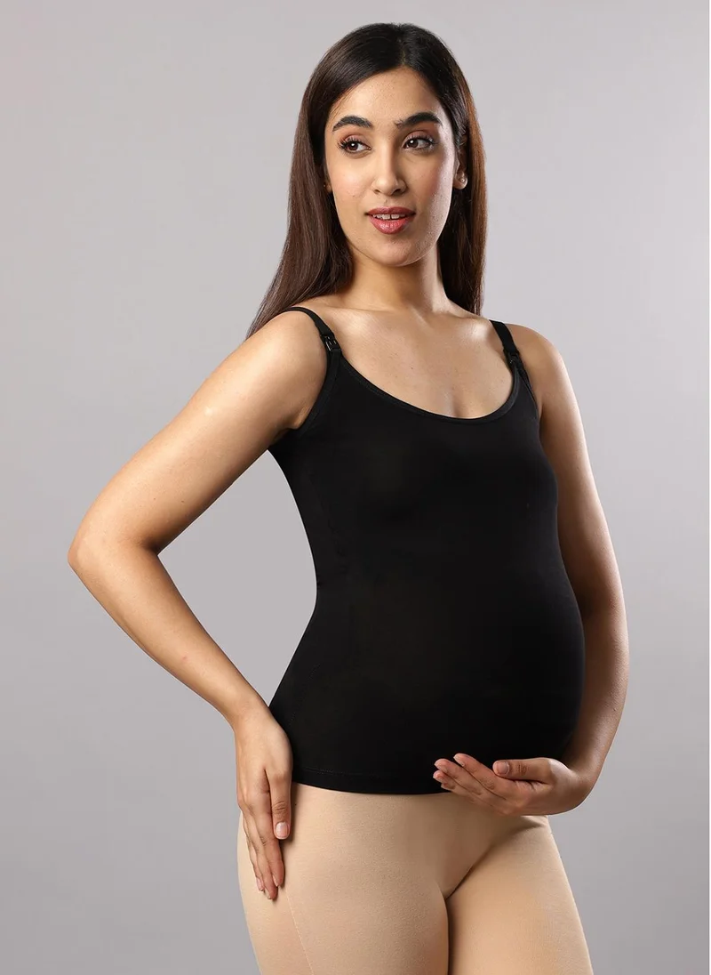 TUMMY  Pack of 2 Seemless Maternity & Nursing Feeding Support Vest - Black for Women | Best Price UAE